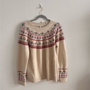 Twik Cream and Pink Grandma Sweater